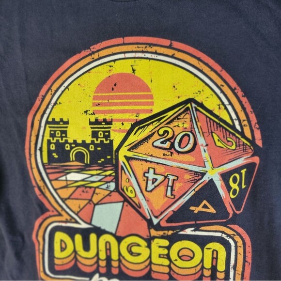 80s Vintage Dungeon Master Retro wave Distressed Graphic Logo Kids Small - Picture 3 of 11